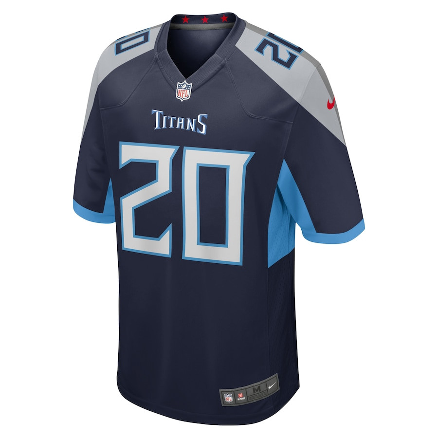 Tony Pollard 20 Tennessee Titans Game Navy NFL Jersey Men's