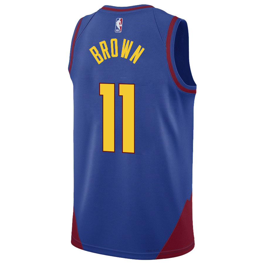 Bruce Brown 11 Denver Nuggets Playing Style 2023 Champions Swingman Blue NBA Jersey Men's