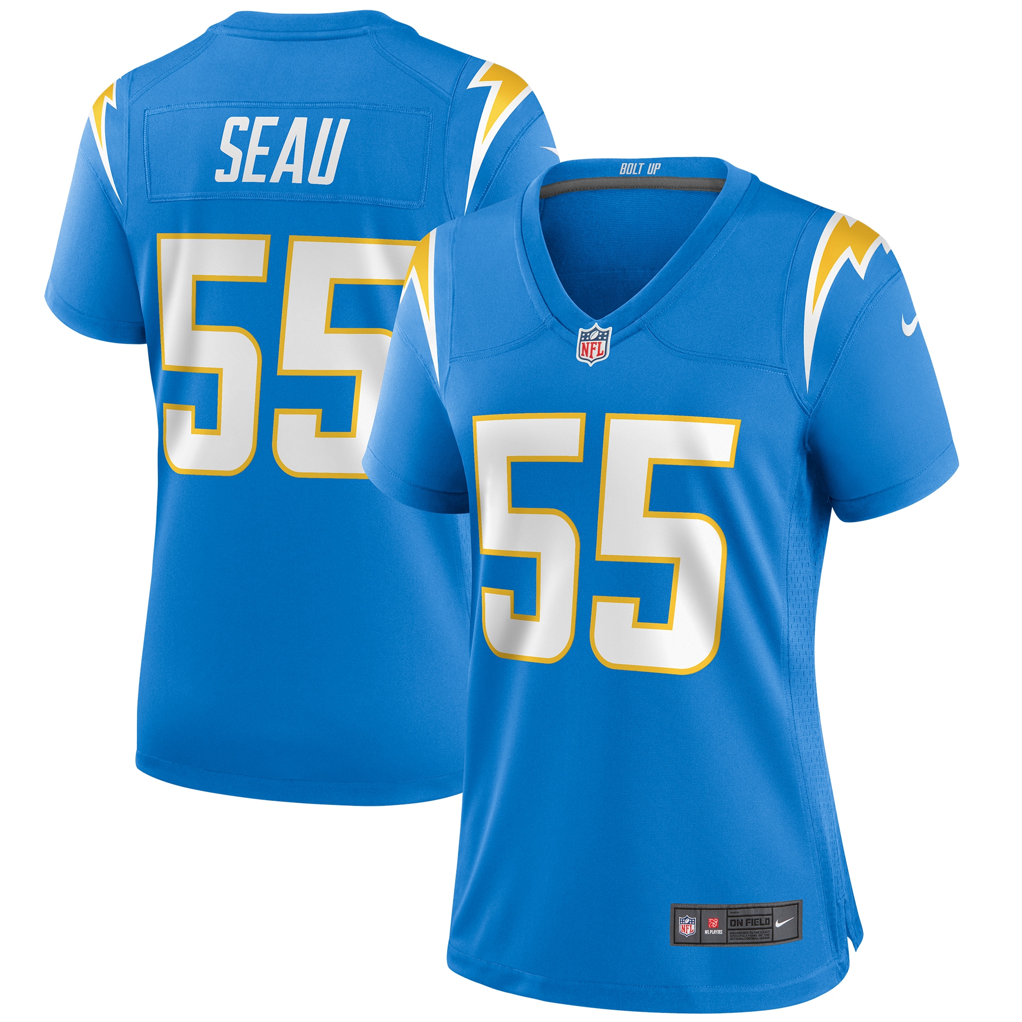 Los Angeles Chargers Junior Seau Powder Blue Game Retired Player NFL Jersey Women's