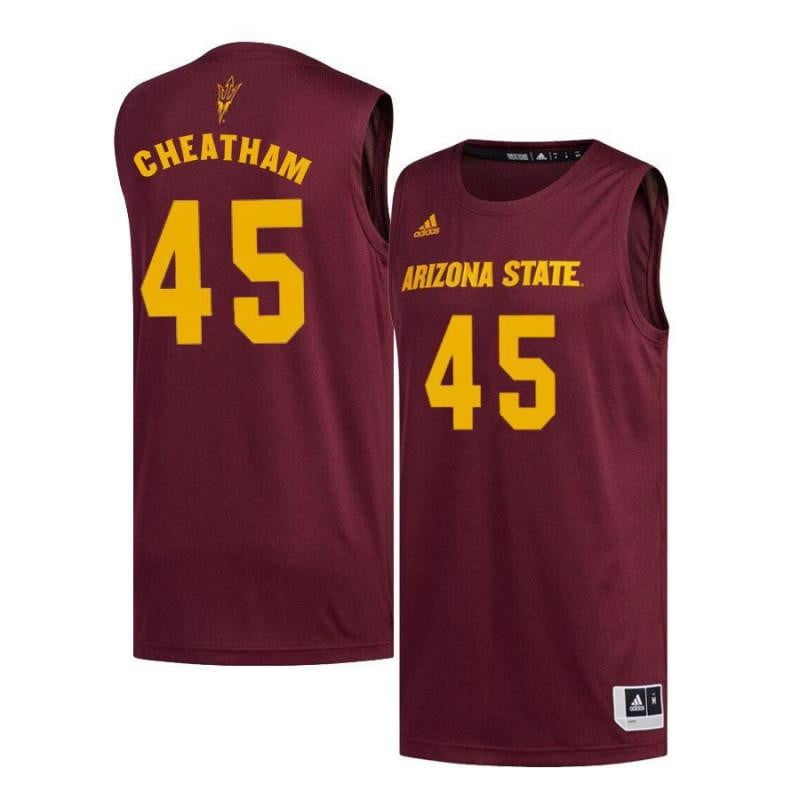 45 Zylan Cheatham Maroon Arizona State Sun Devils NCAA Jersey Men's