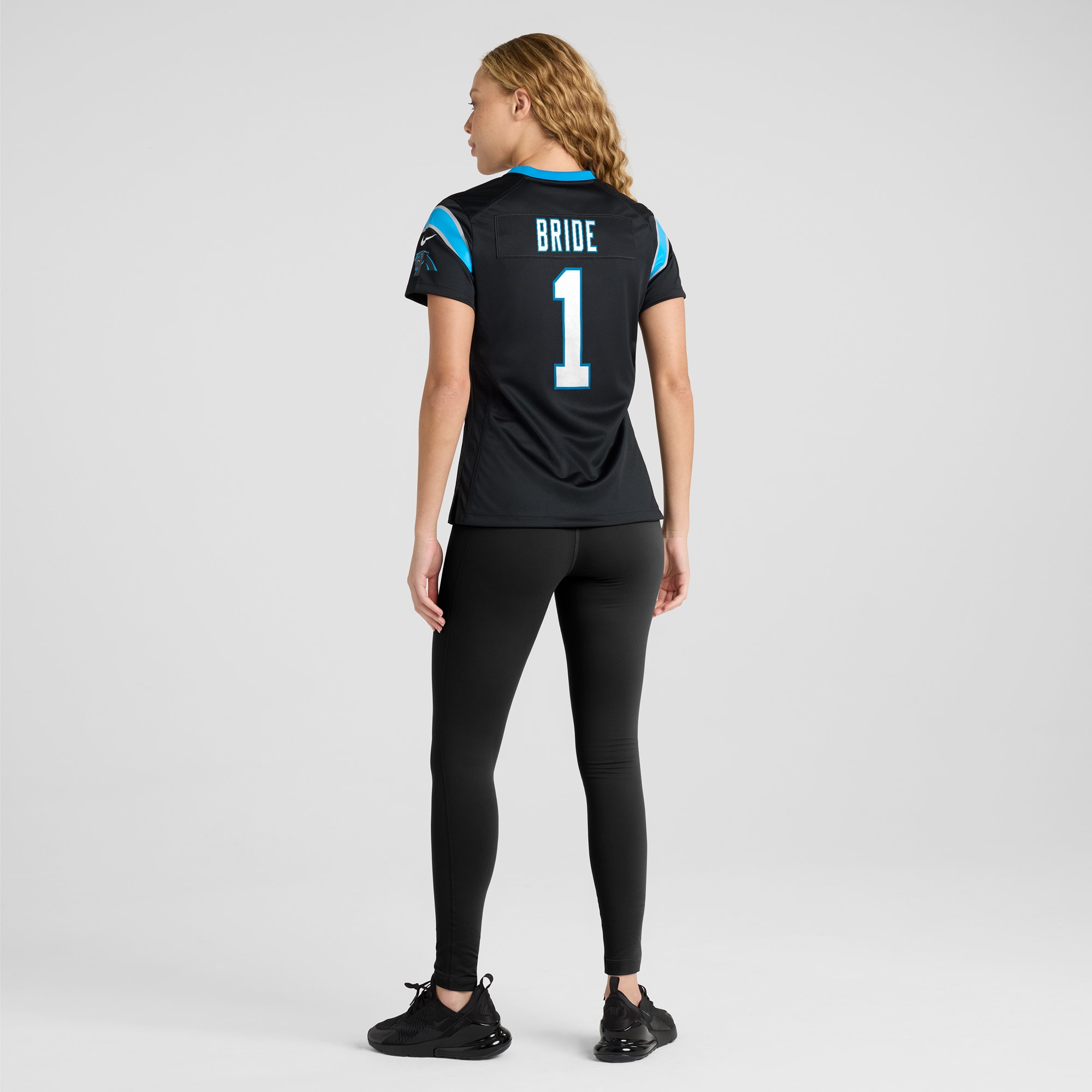 Carolina Panthers Number 1 Bride Black Game NFL Jersey Women's