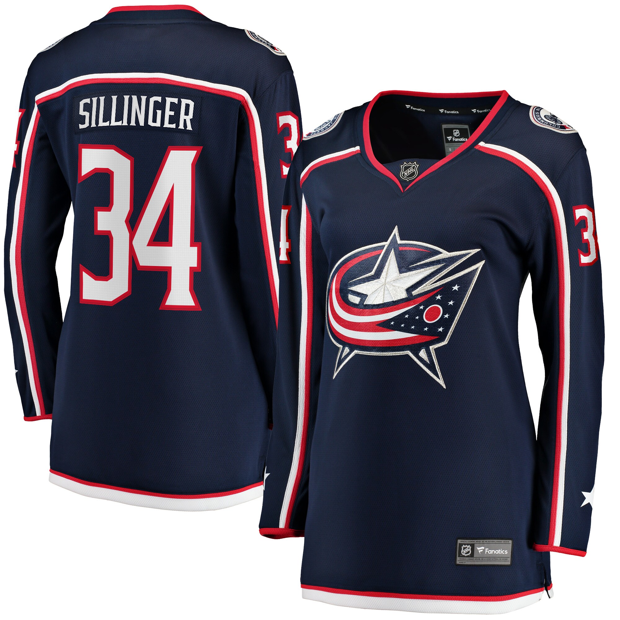 Columbus Blue Jackets Cole Sillinger Navy Home Breakaway Player NHL Jersey Women's