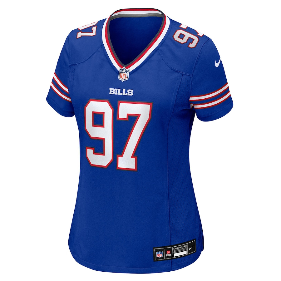 Zion Logue 97 Buffalo Bills Team Game Royal NFL Jersey Women's