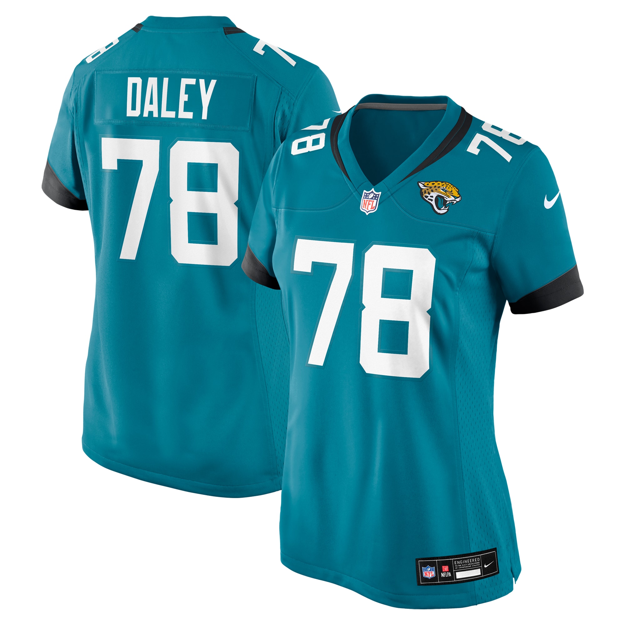 Jacksonville Jaguars Dennis Daley Teal Game NFL Jersey Women's