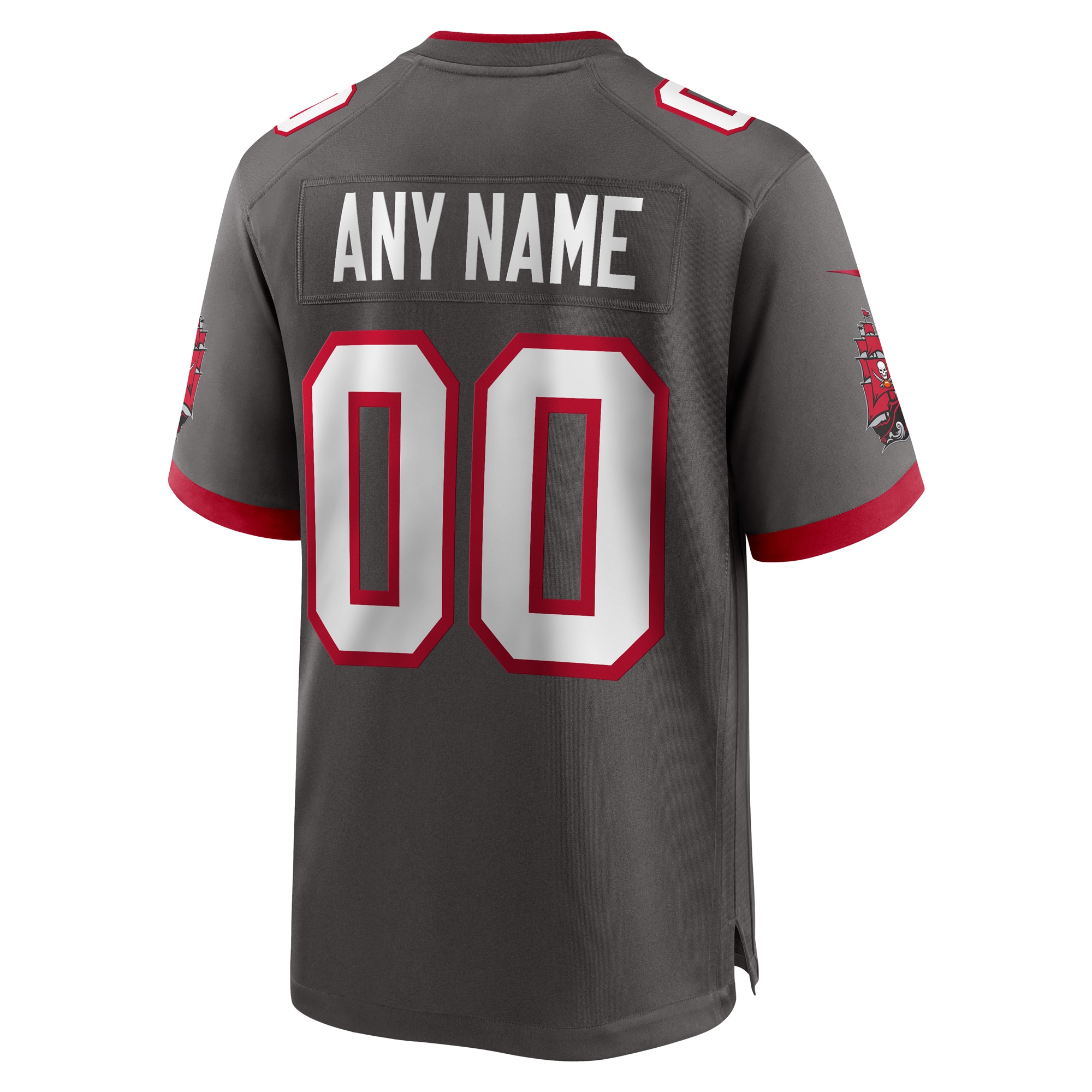 Tampa Bay Buccaneers Pewter Alternate Custom Game NFL Jersey Men's