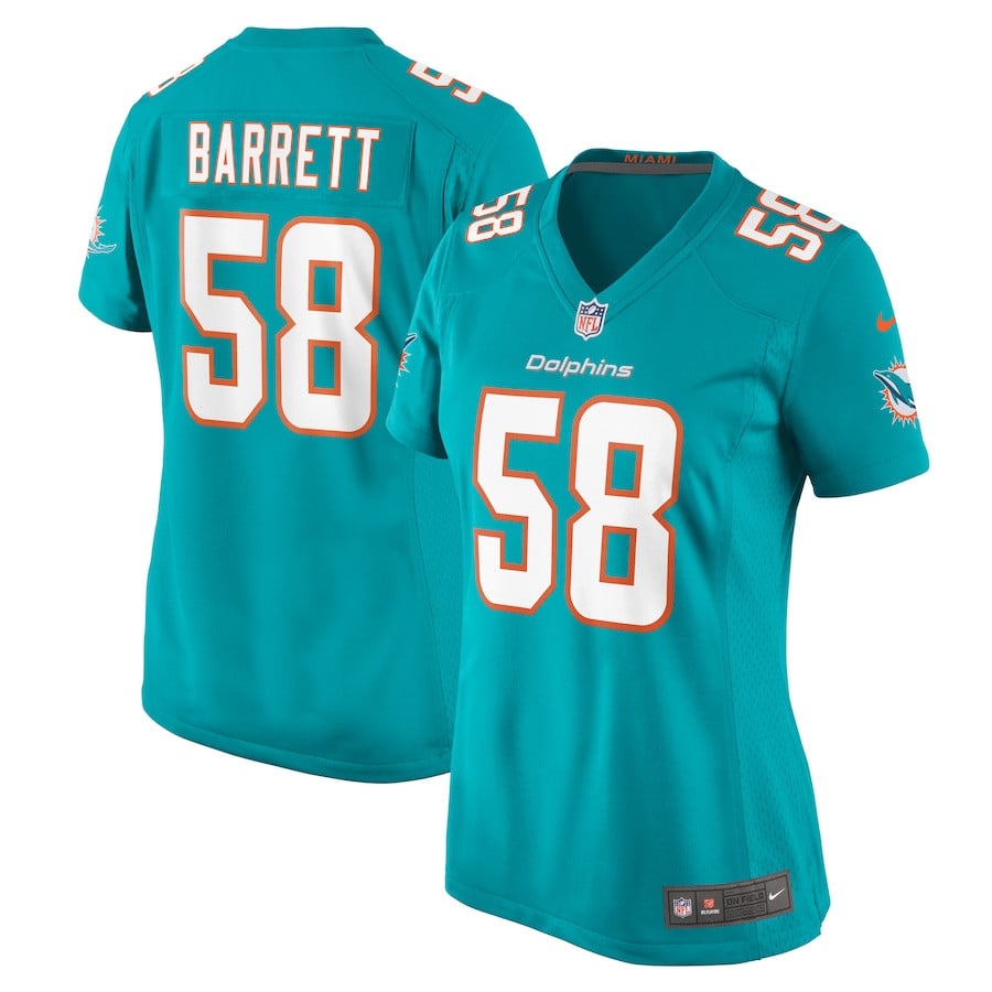 Shaquil Barrett 58 Miami Dolphins Game Aqua NFL Jersey Women's