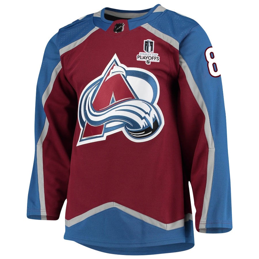 Cale Makar 8 Colorado Avalanche 2024 Playoffs Patch Home Men NHL Jersey Men's