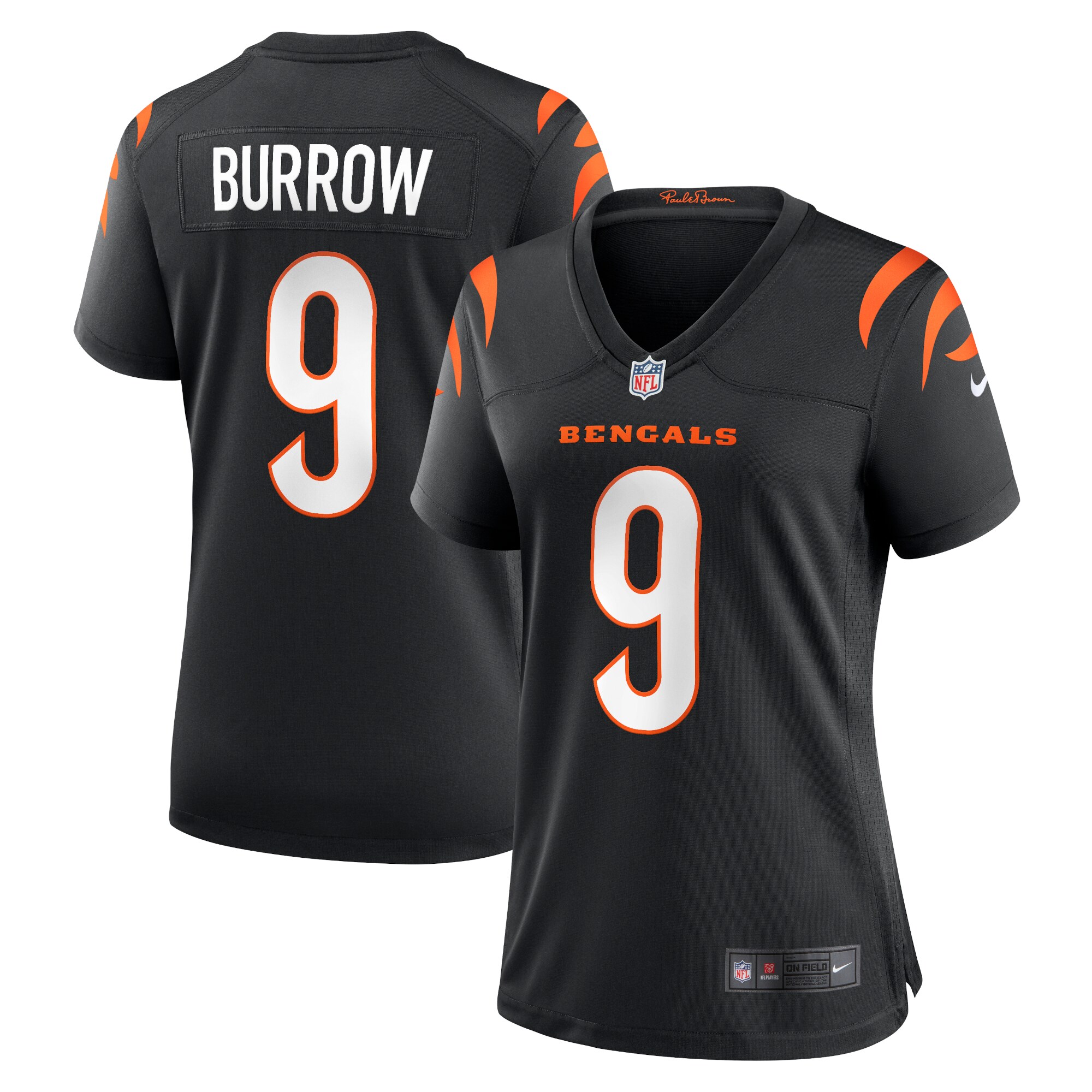 Cincinnati Bengals Joe Burrow Black Player Game NFL Jersey Women's