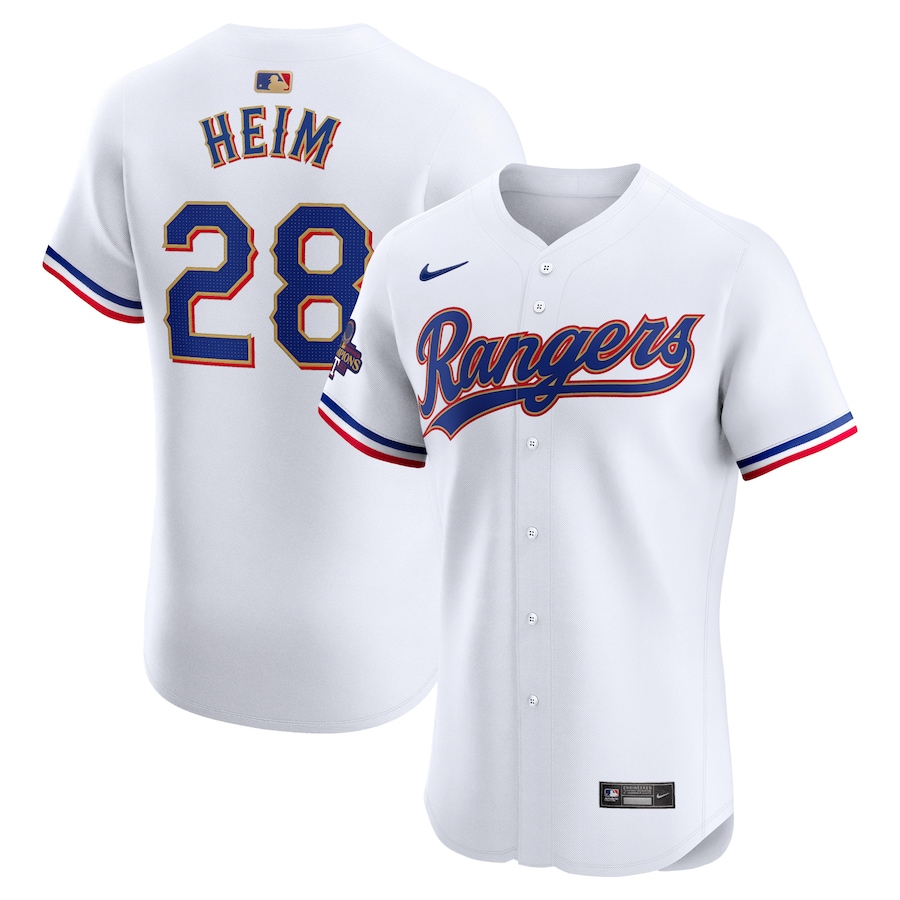 Jonah Heim Texas Rangers 2024 Gold Collection Elite Player Jersey White