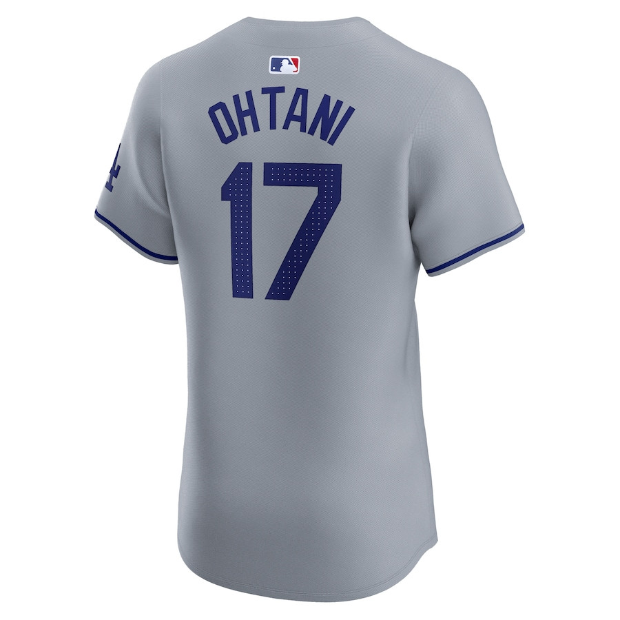 Shohei Ohtani 17 Los Angeles Dodgers 2024 World Series Road Elite Player Gray MLB Jersey Men's