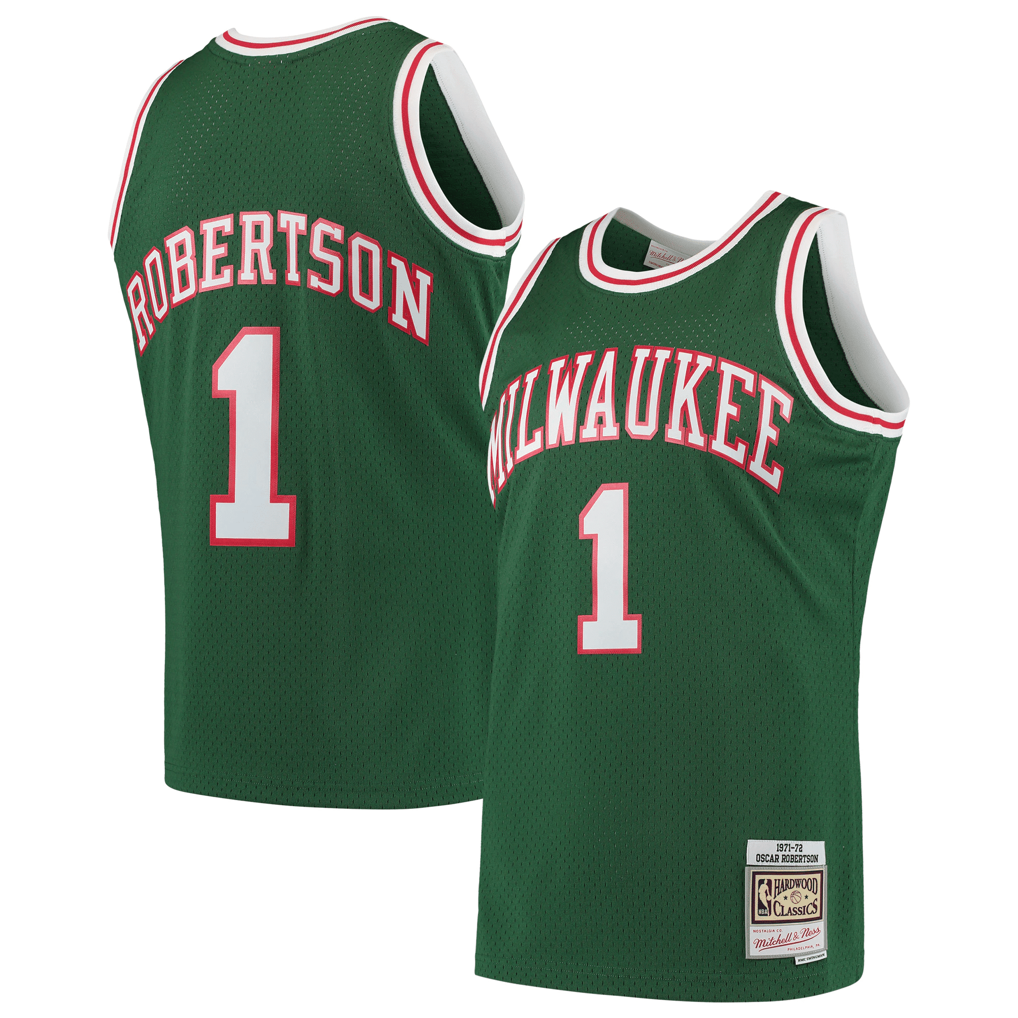 Oscar Robertson Milwaukee Bucks Mitchell Ness Hardwood Classics 1971-72 Swingman Green NBA Jersey Men's