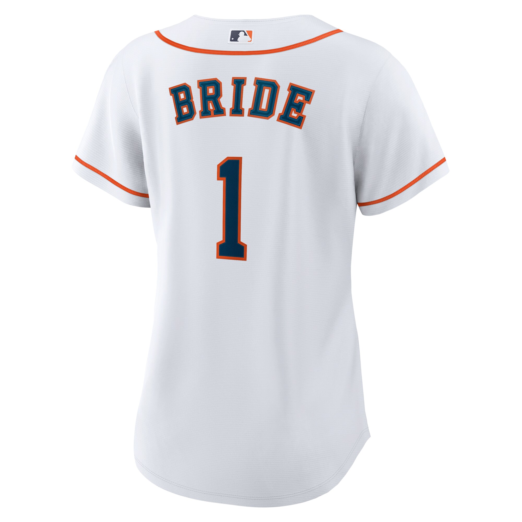 Houston Astros White #1 Bride Home MLB Jersey Women's