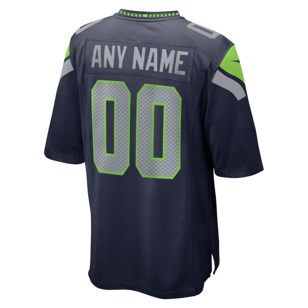 Seattle Seahawks Super Bowl LIX Patch Game Custom College Navy NFL Jersey Men's