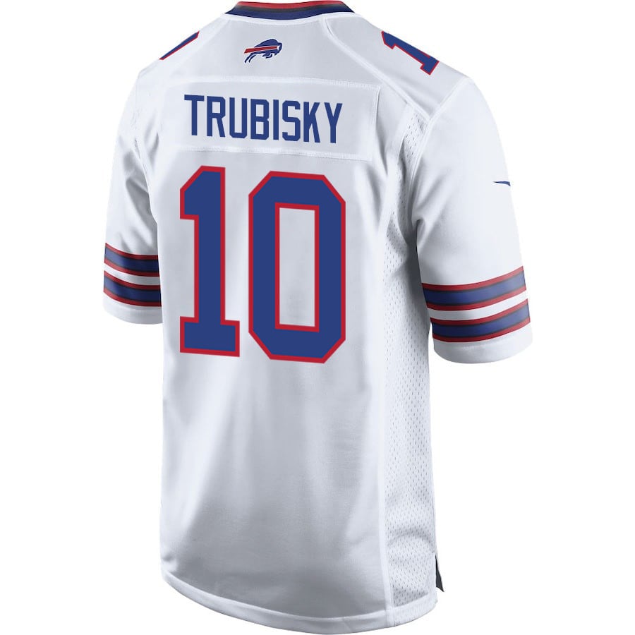 Mitch Trubisky 10 Buffalo Bills Team Game White NFL Jersey Men's