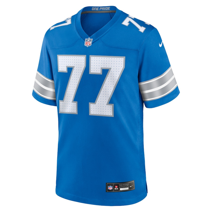 Frank Ragnow 77 Detroit Lions Team Game Blue NFL Jersey Men's