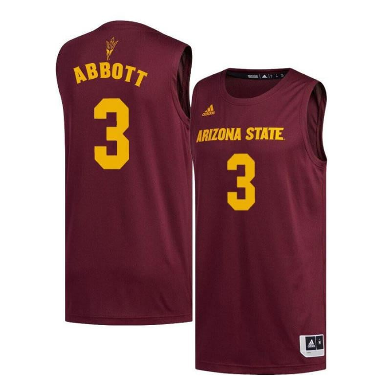 3 Ty Abbott Maroon Arizona State Sun Devils NCAA Jersey Men's