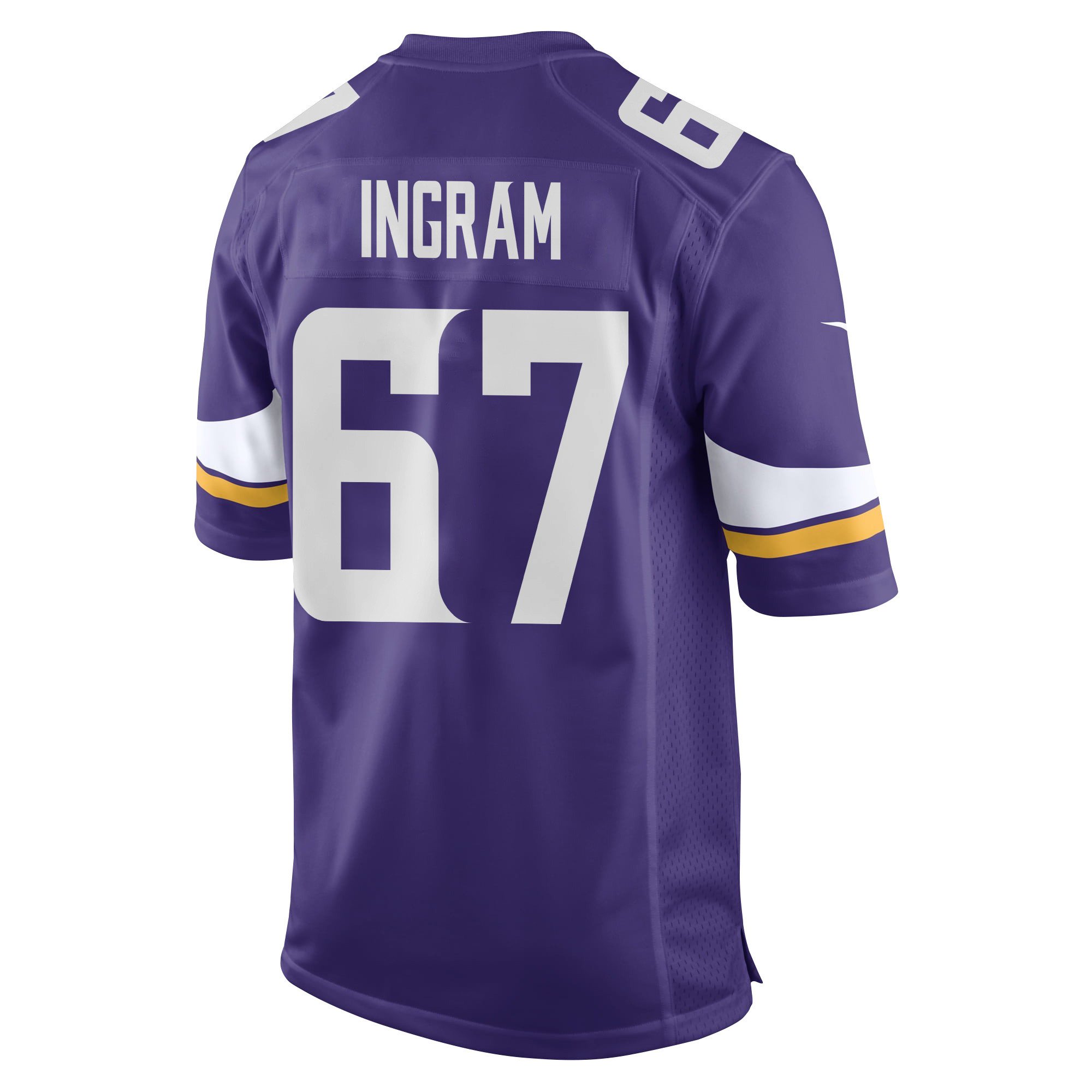 Ed Ingram 67 Minnesota Vikings Super Bowl LIX New Orleans Patch Game Purple NFL Jersey Men's