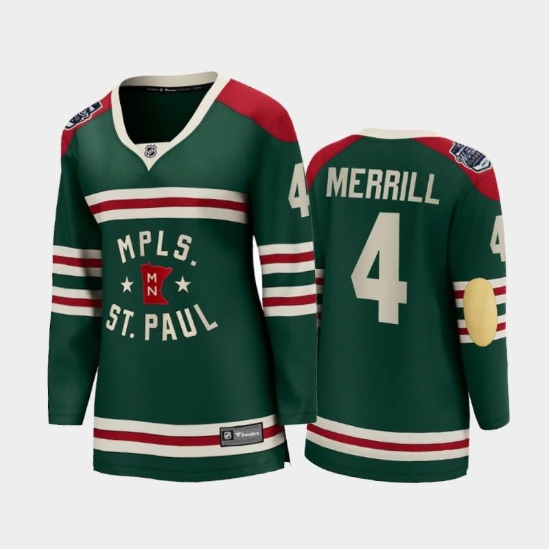 Minnesota Wild Jon Merrill 4 2022 Winter Classic State Of Green NHL Jersey Women's