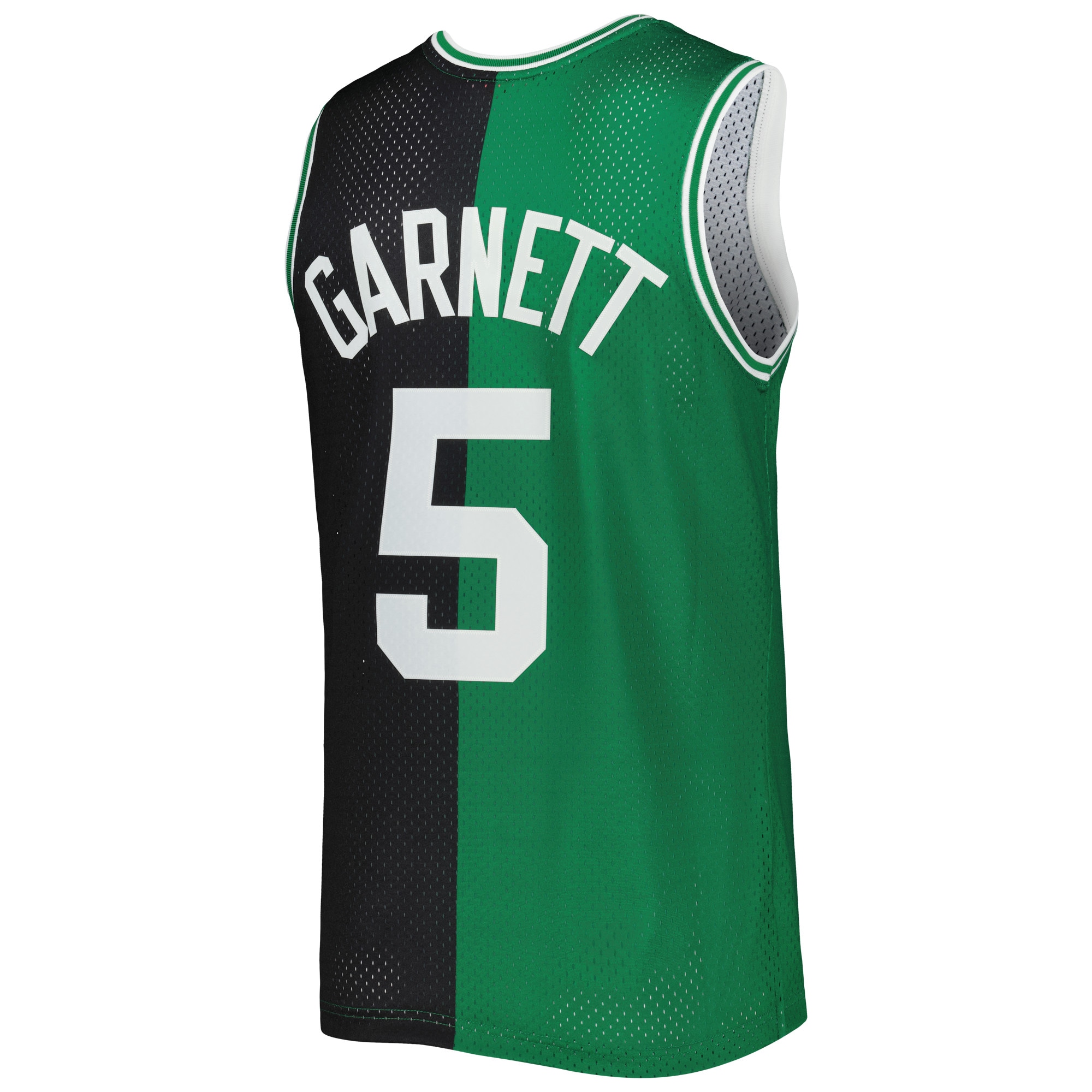 Mitchell Ness Kevin Garnett Black/Kelly Green Boston Celtics Hardwood Classics 2007/08 Split Swingman NBA Jersey Men's
