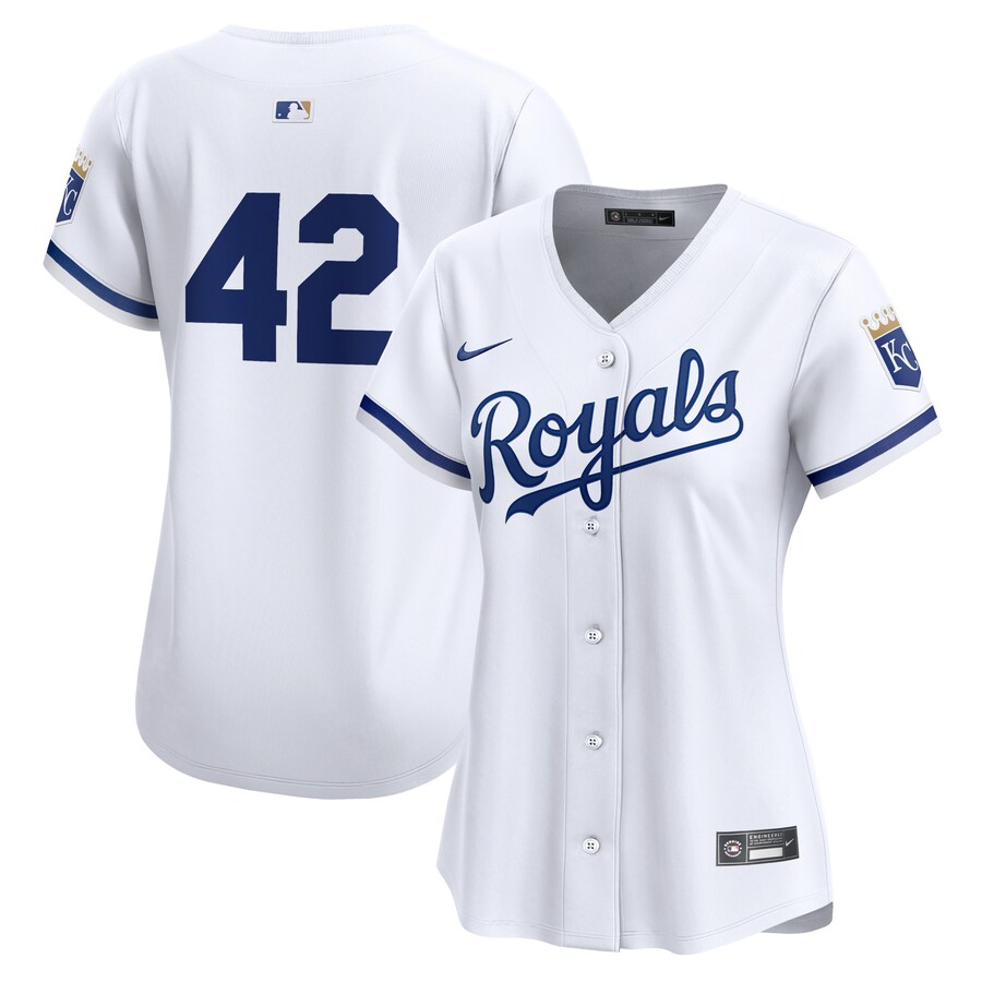 Kansas City Royals Women's 2024 Jackie Robinson Day Home Limited Jersey White