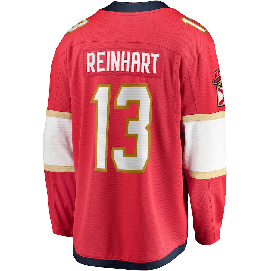 Sam Reinhart 13 Florida Panthers 2024 Stanley Cup Final Home Breakaway Player Red NHL Jersey Men's