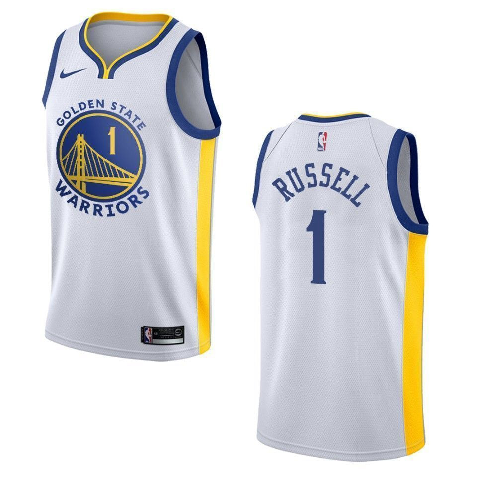 Golden State Warriors 1 D'angelo Russell Association Swingman White NBA Jersey Men's