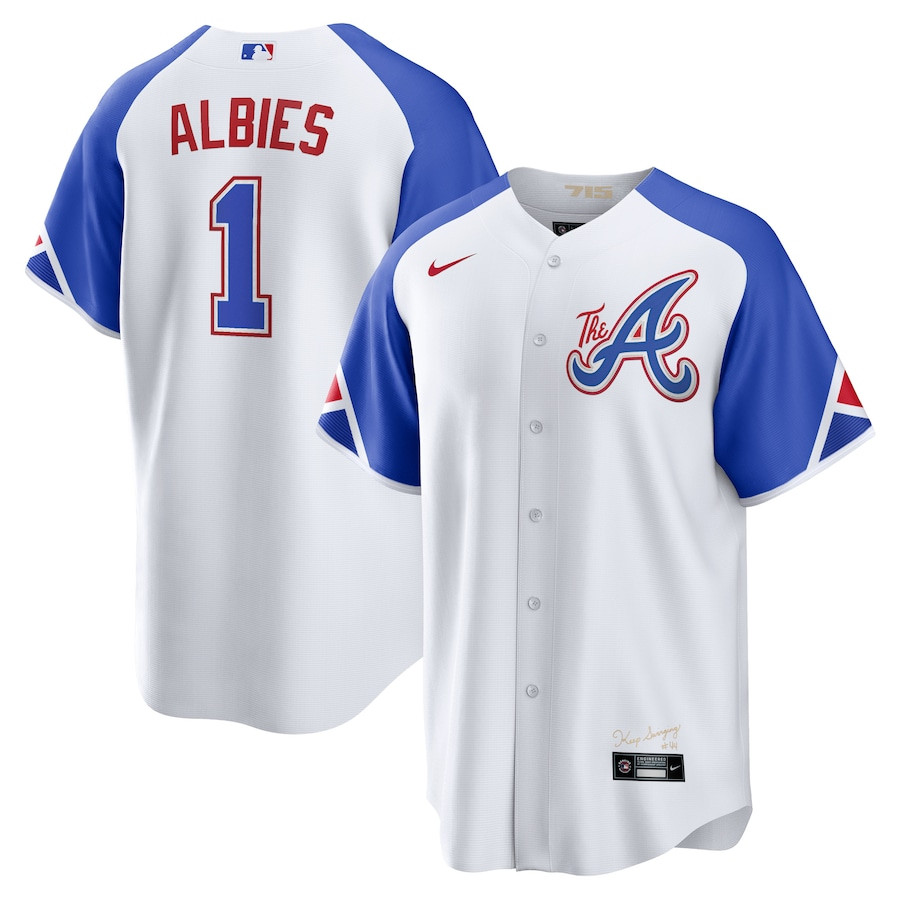 Ozzie Albies 1 Atlanta Braves 2023 City Connect White MLB Jersey Men's