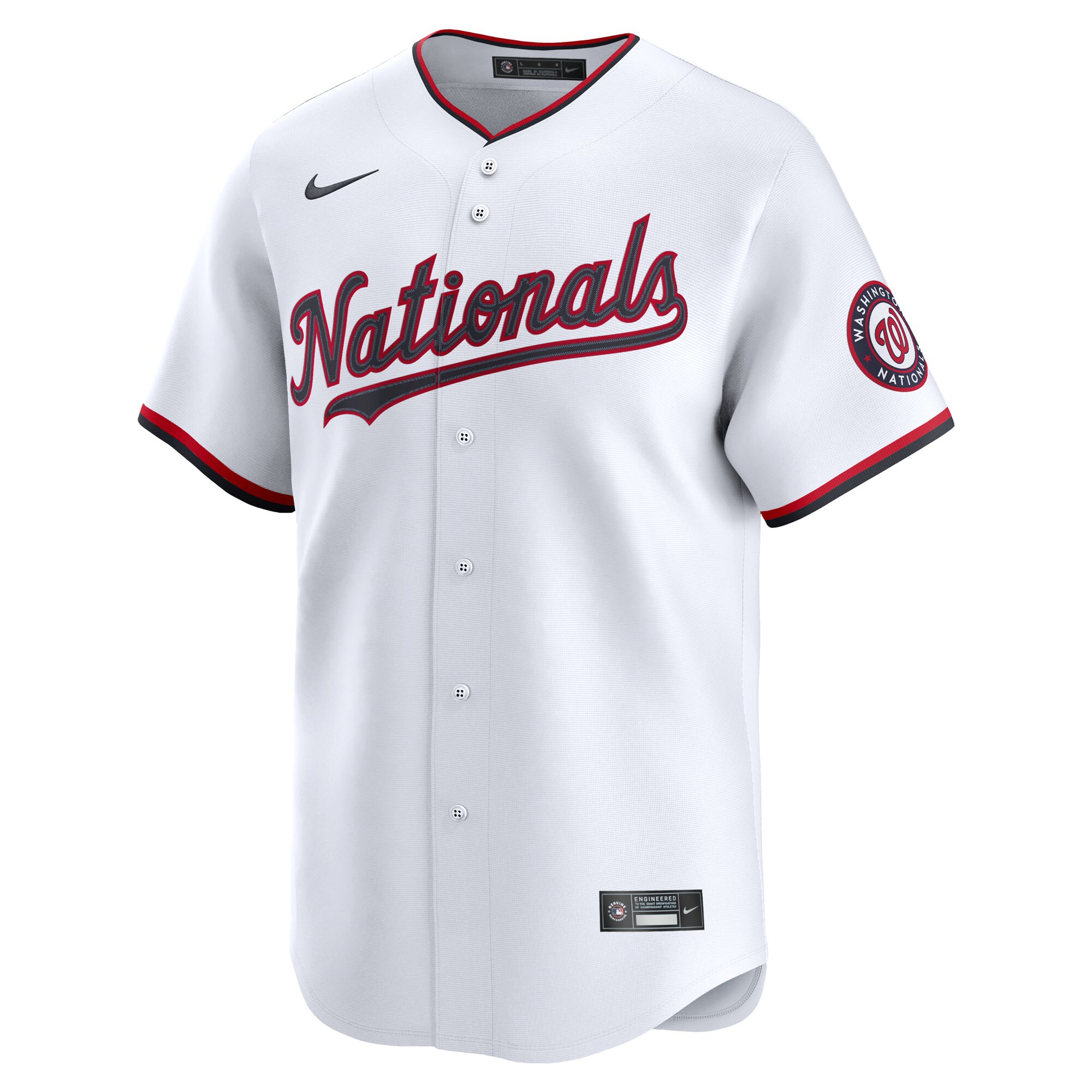 Washington Nationals White Home Limited Custom MLB Jersey Men's