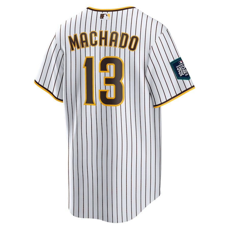 Manny Machado 13 San Diego Padres 2024 World Tour Seoul Series Home White MLB Jersey Men's