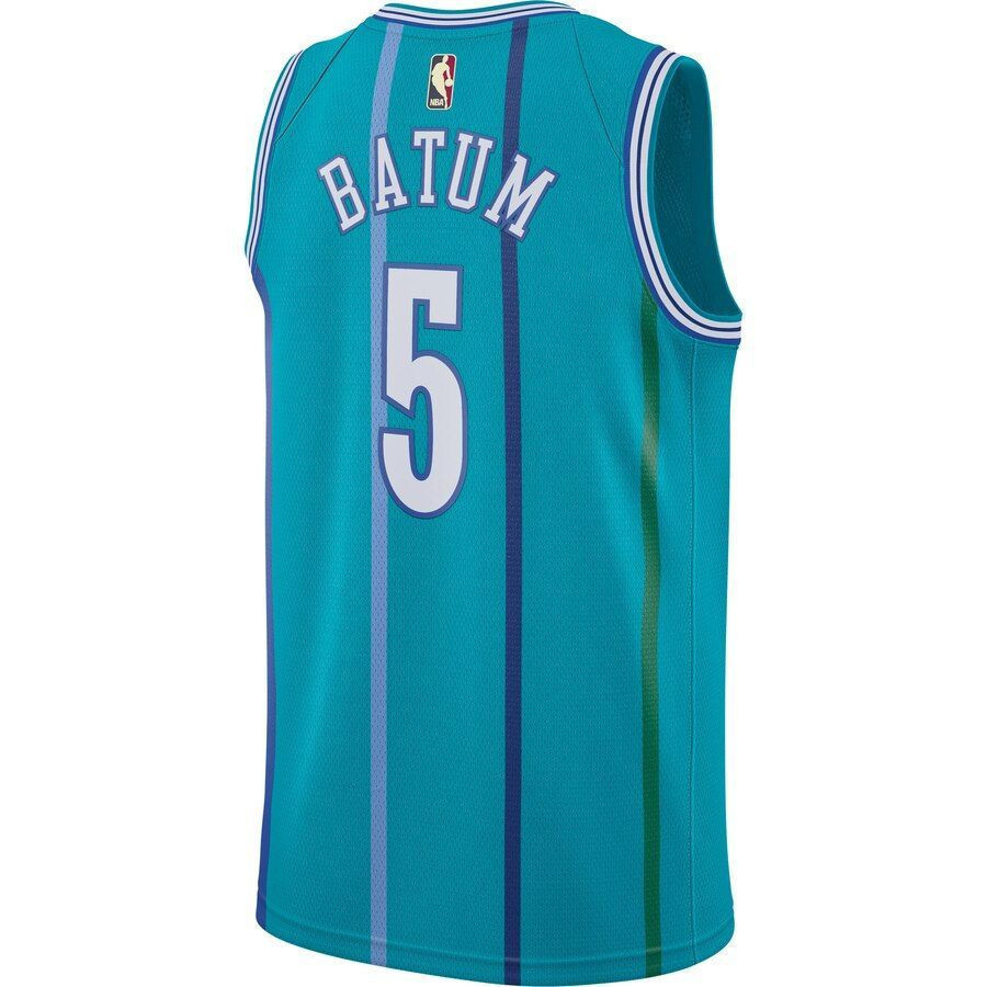 Nicolas Batum Charlotte Hornets Fashion Current Player Hardwood Classics Swingman Aqua NBA Jersey Men's