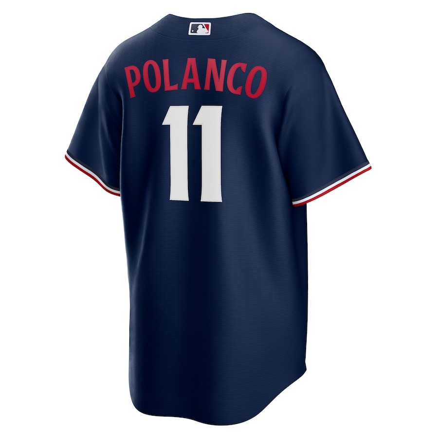 Jorge Polanco 11 Minnesota Twins Team Logo Alternate Navy MLB Jersey Men's