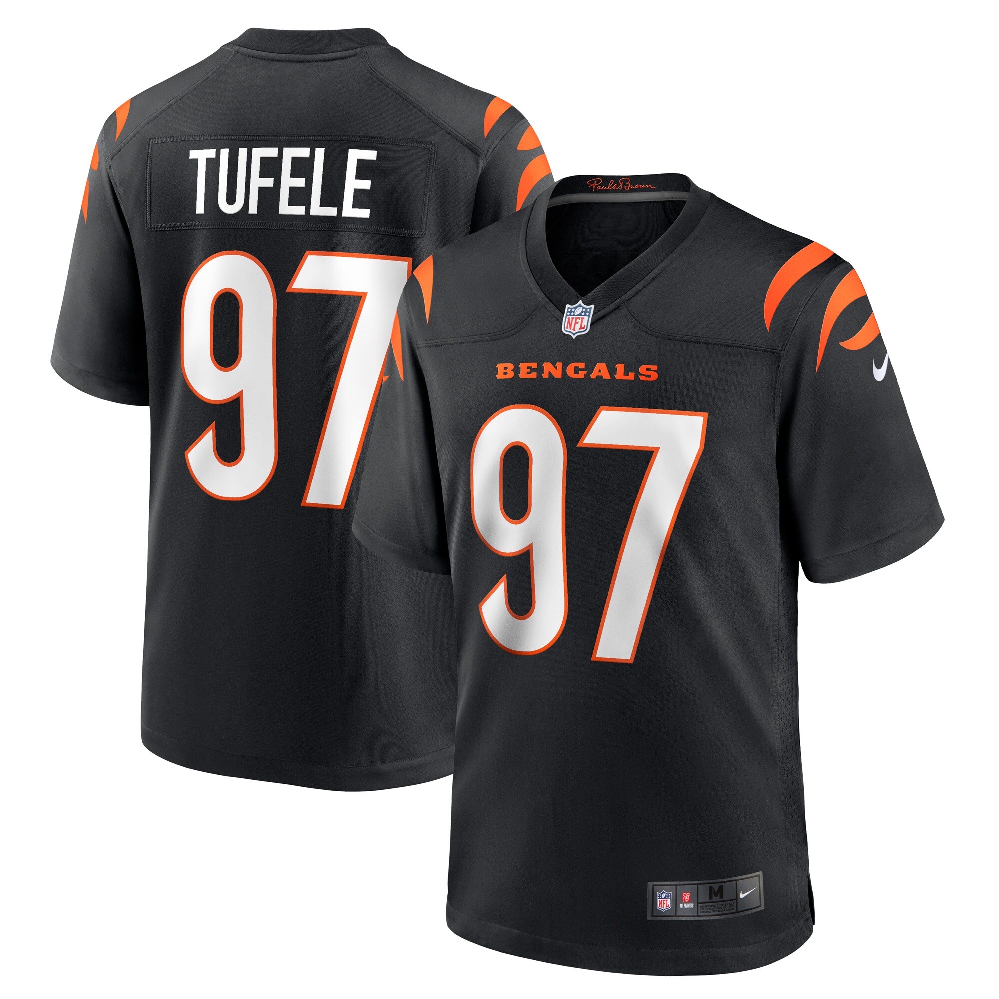 Cincinnati Bengals Jay Tufele Black Game Player NFL Jersey Men's