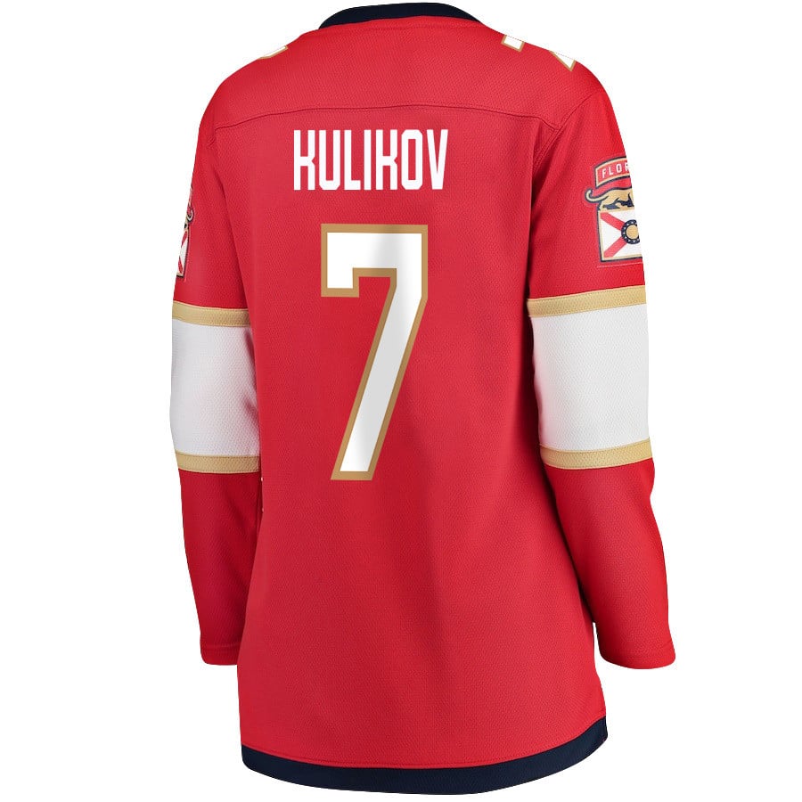 Dmitry Kulikov 7 Florida Panthers 2024 STANLEY CUP Final Home Breakaway Red NHL Jersey Women's