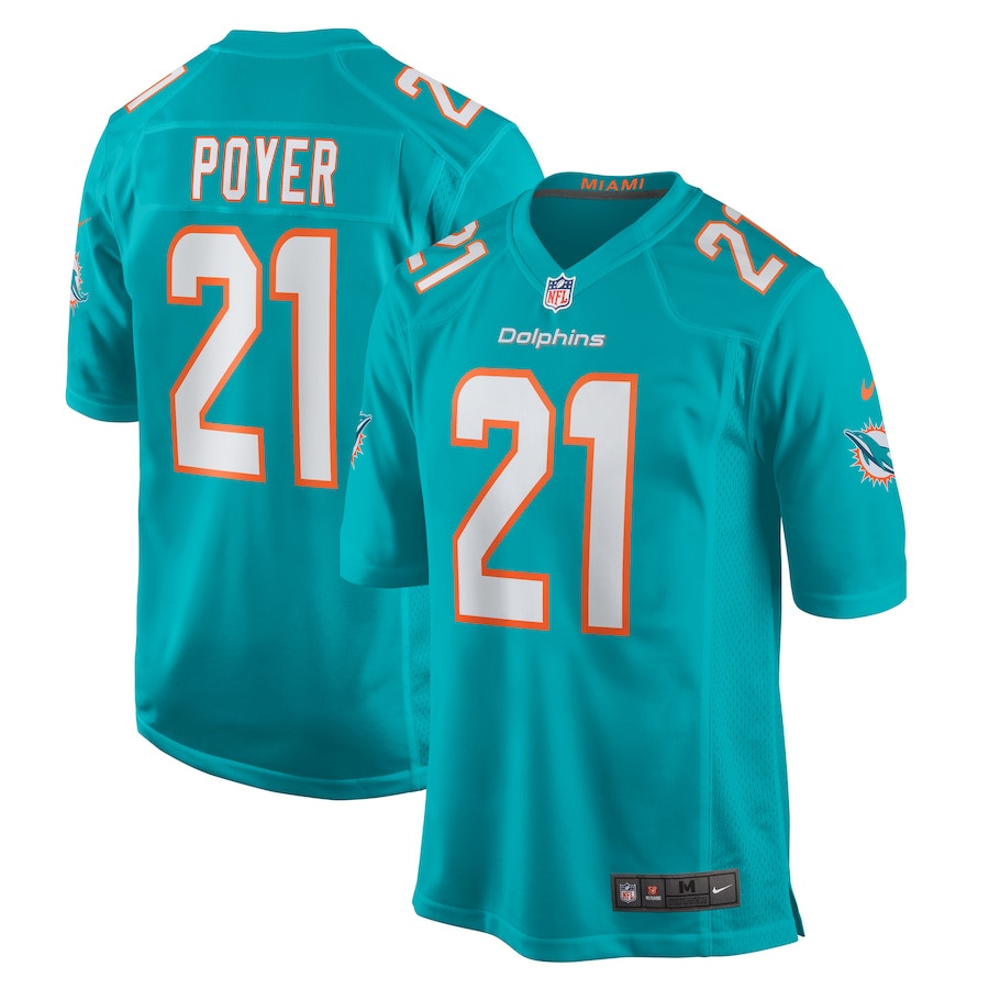 Jordan Poyer 21 Miami Dolphins Game Aqua NFL Jersey Men's