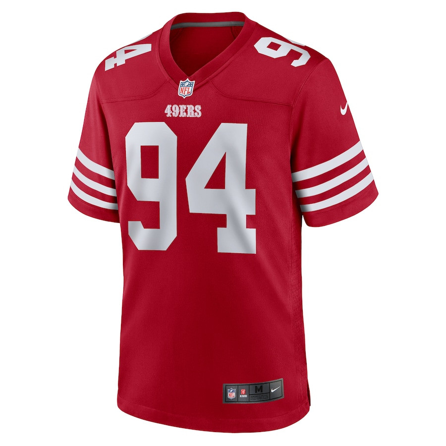 Yetur Gross-Matos 94 San Francisco 49ers Team Game Scarlet NFL Jersey Men's