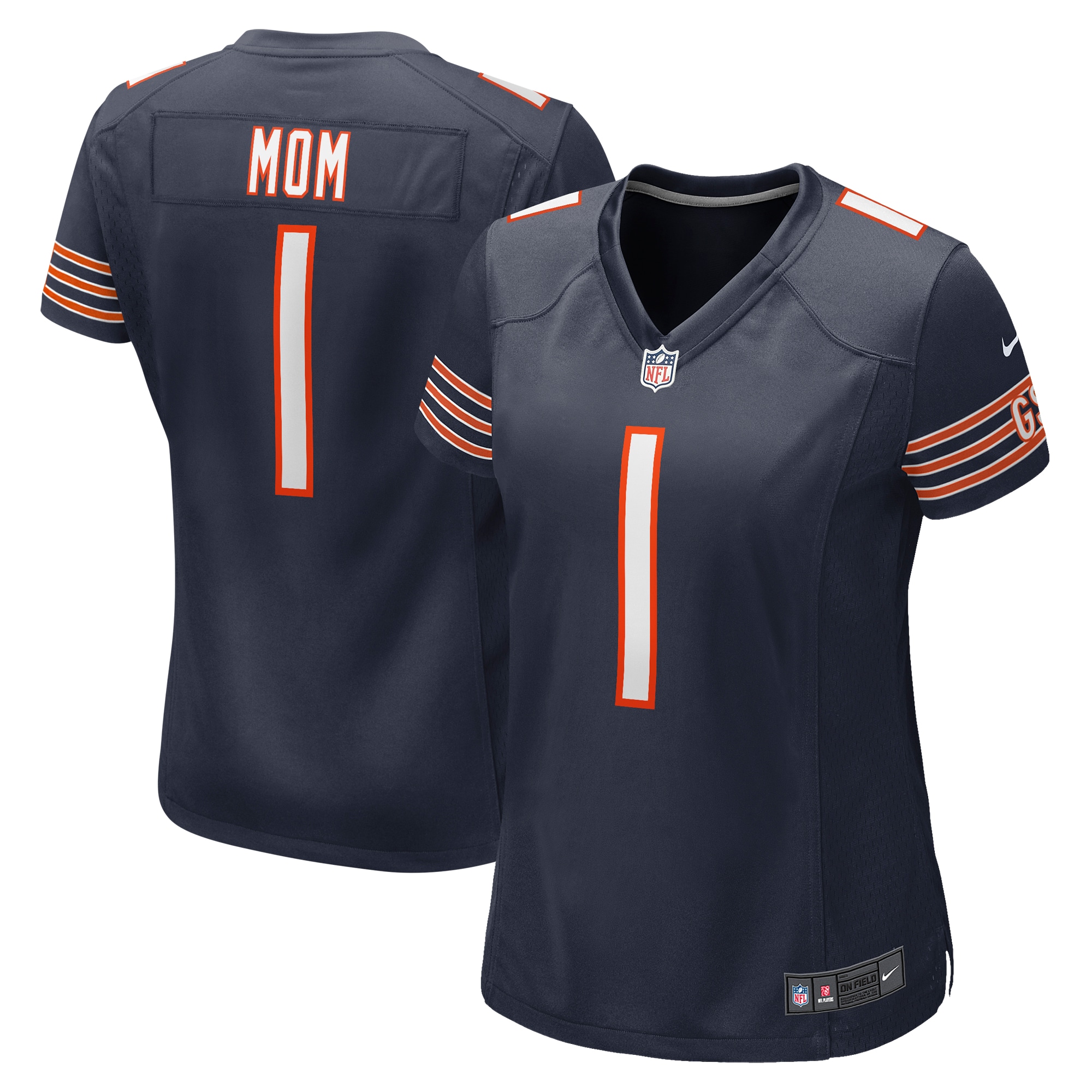 Chicago Bears Number 1 Mom Navy Game NFL Jersey Women's