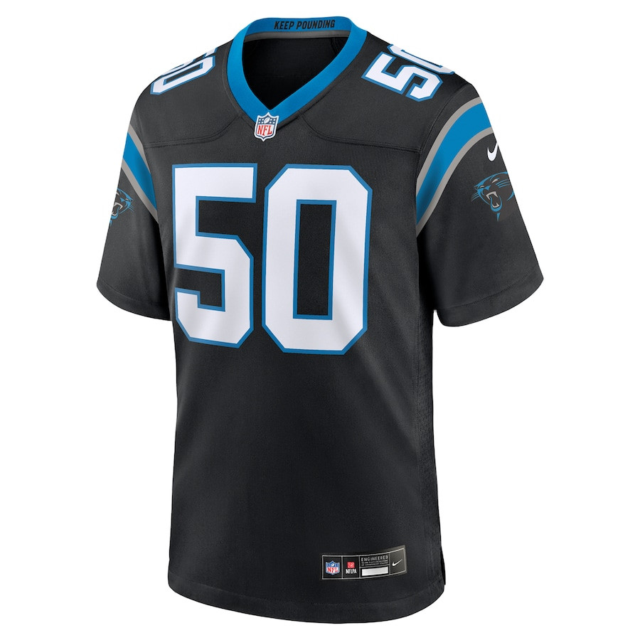 Robert Hunt 50 Carolina Panthers Game Black NFL Jersey Men's