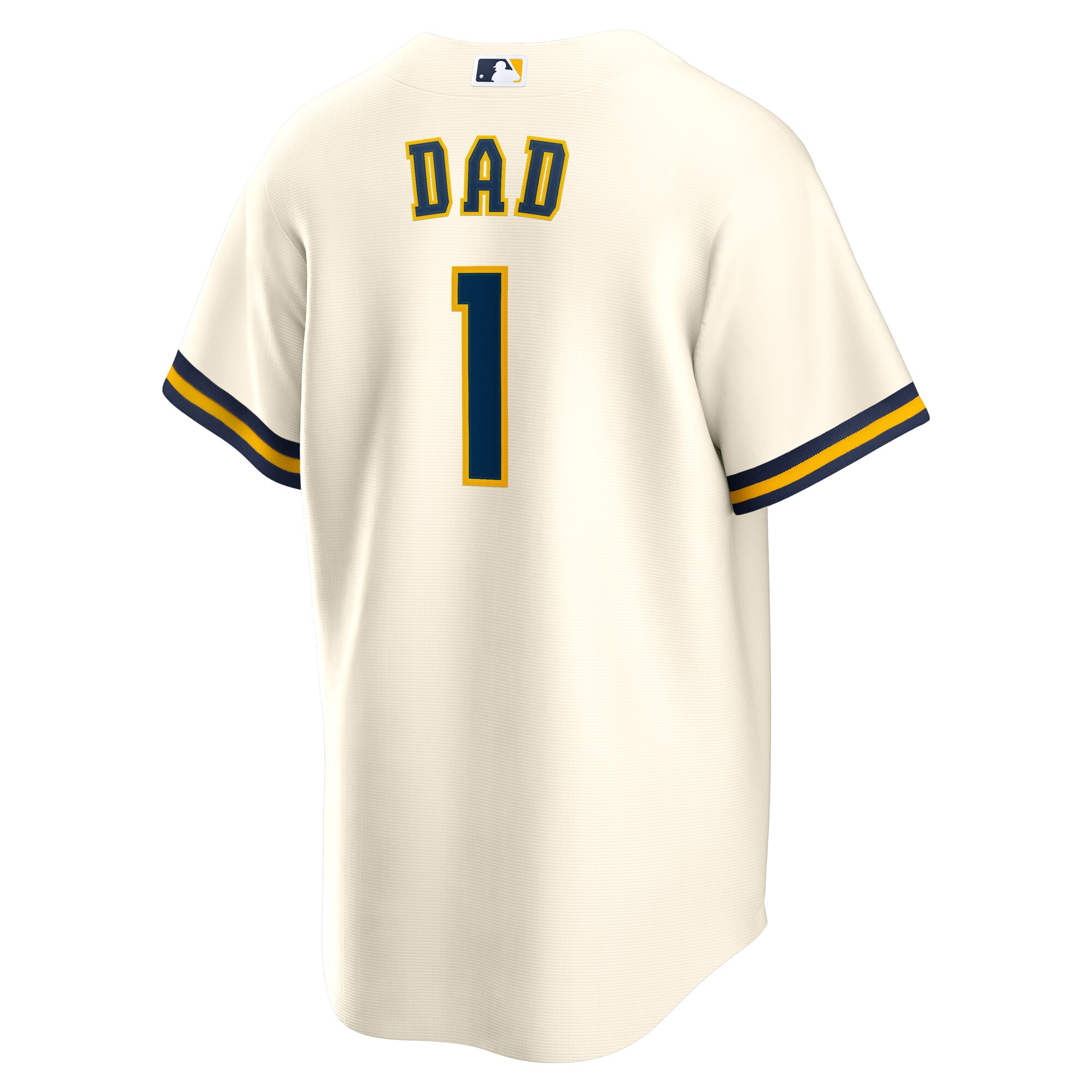 Milwaukee Brewers White #1 Dad Home MLB Jersey Men's