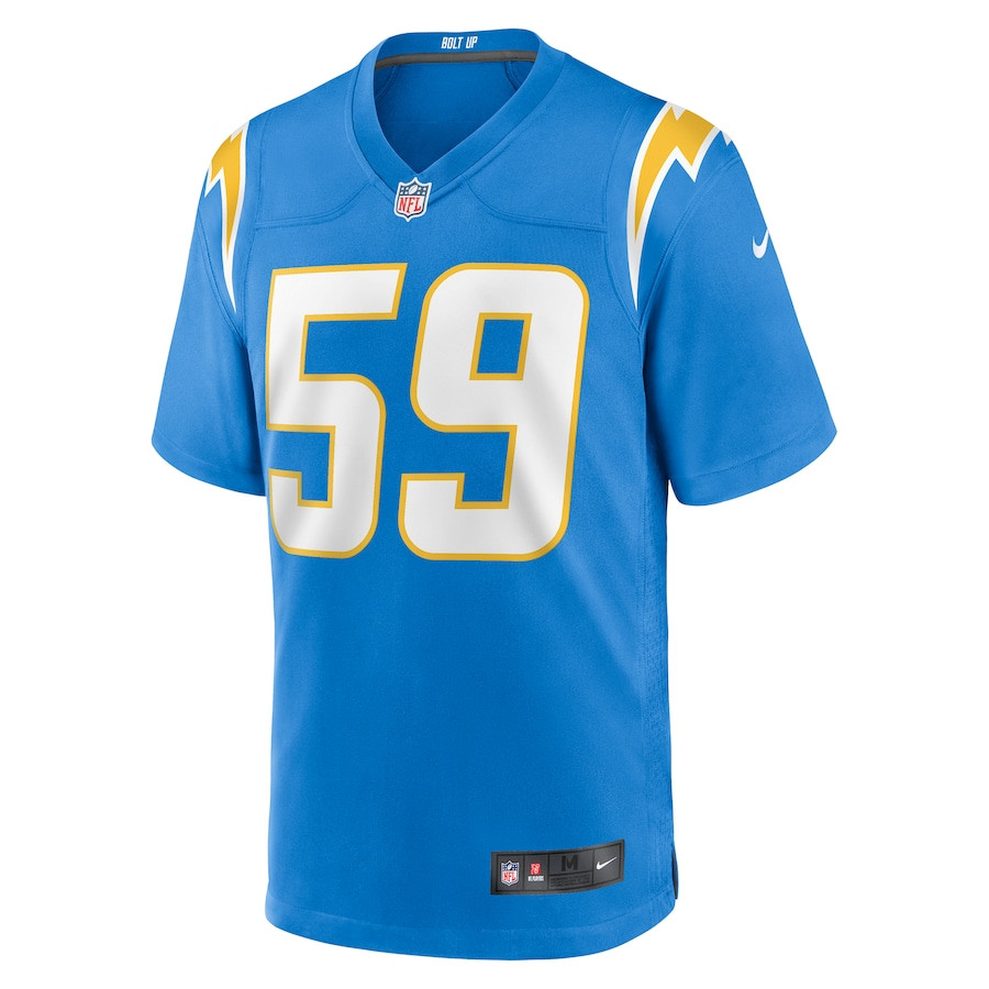 Troy Reeder 59 Los Angeles Chargers Team Game Powder Blue NFL Jersey Men's