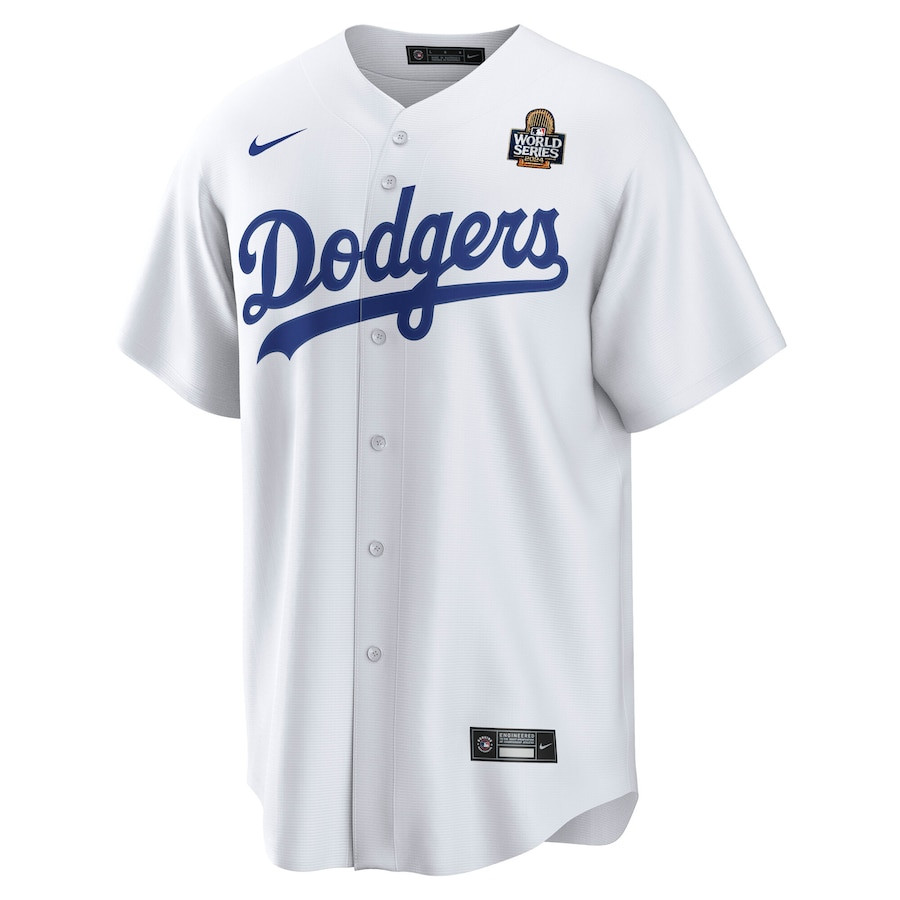Yoshinobu Yamamoto 18 Los Angeles Dodgers 2024 World Series Home Player White MLB Jersey Men's