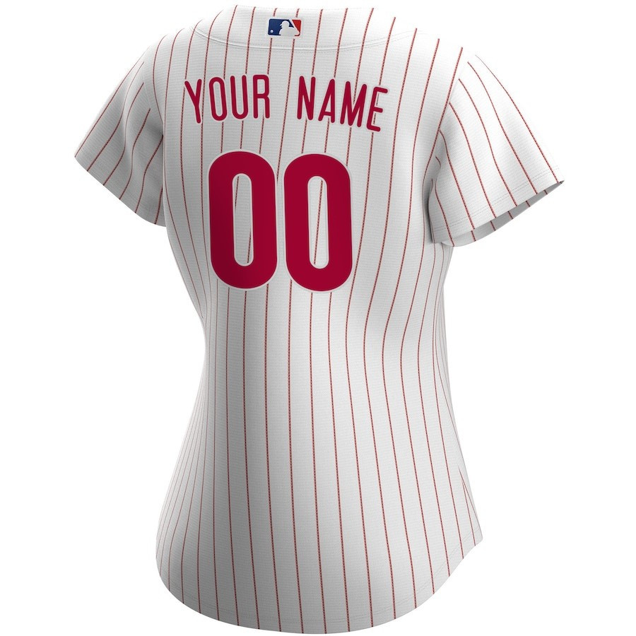 Philadelphia Phillies Home Custom White MLB Jersey Women's