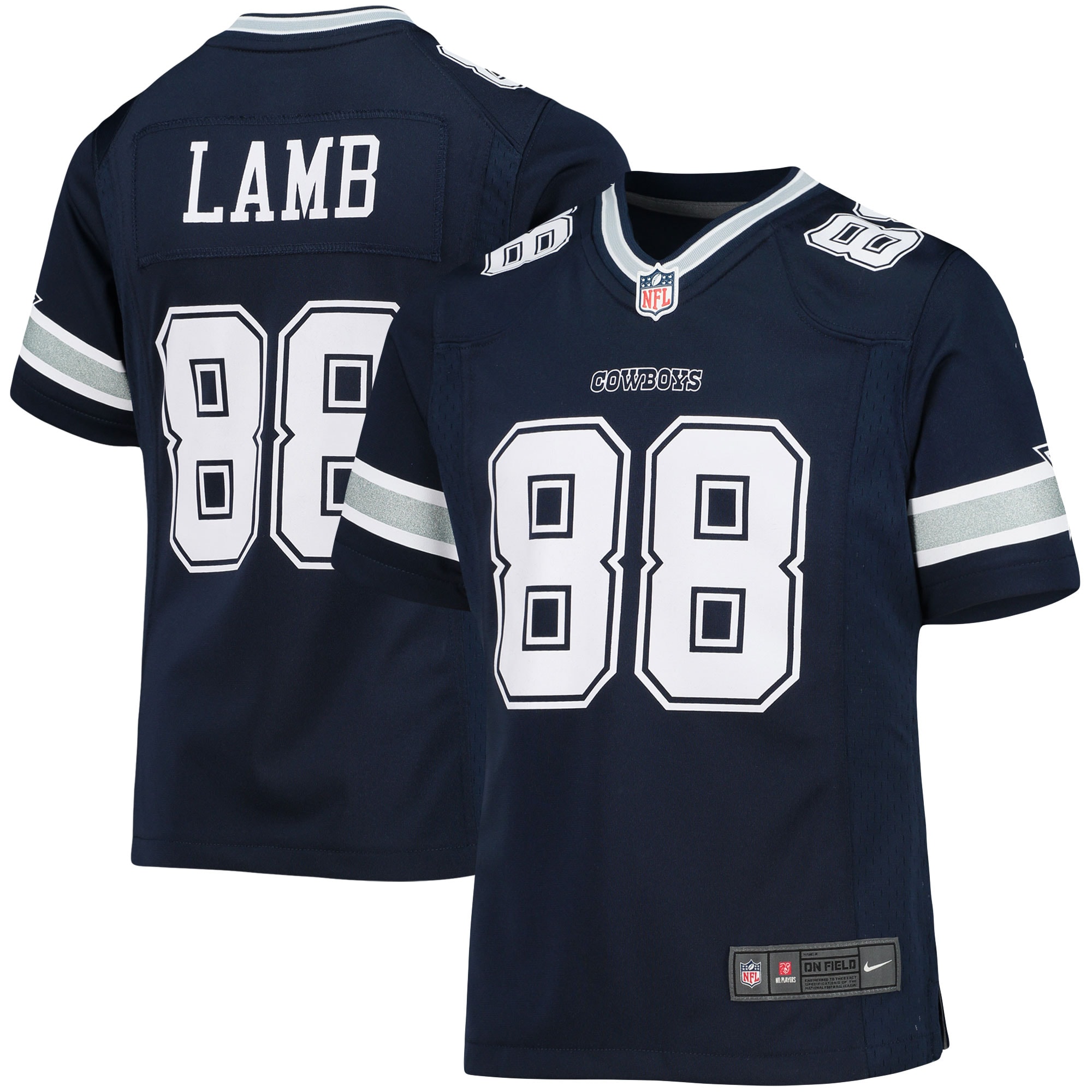 Girls Dallas Cowboys CeeDee Lamb Navy Game NFL Jersey Youth