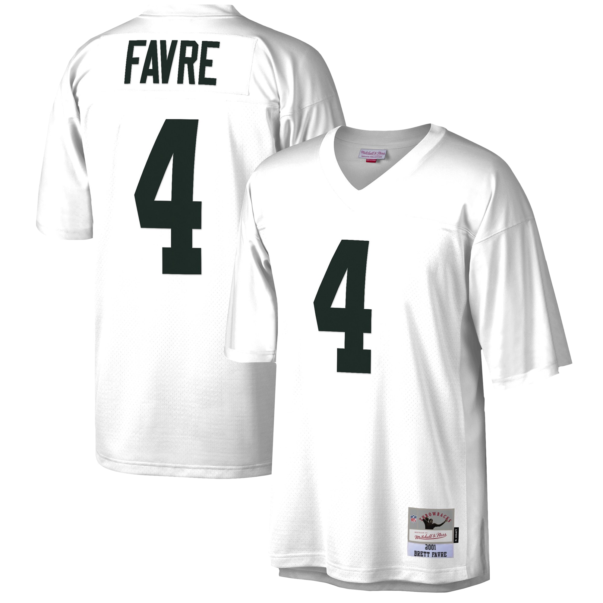 Green Bay Packers Brett Favre Mitchell Ness White Legacy NFL Jersey Men's