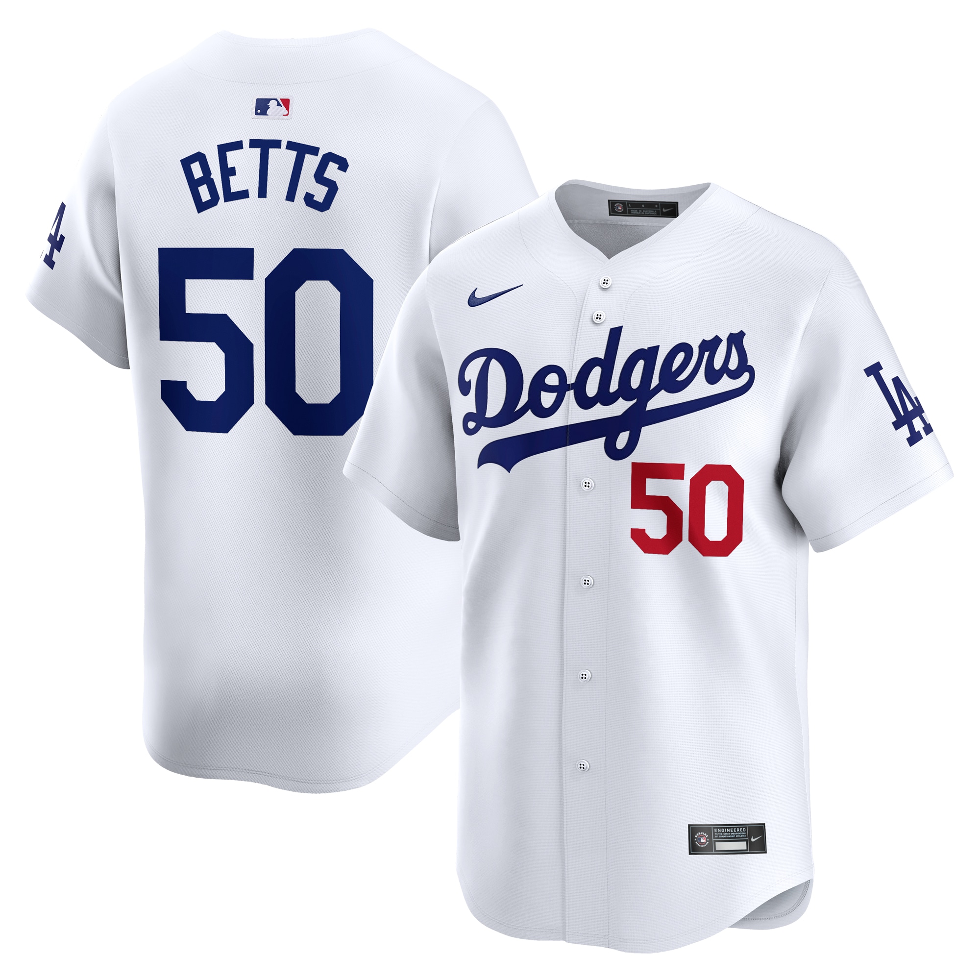 Los Angeles Dodgers Mookie Betts White Home Limited Player MLB Jersey Youth
