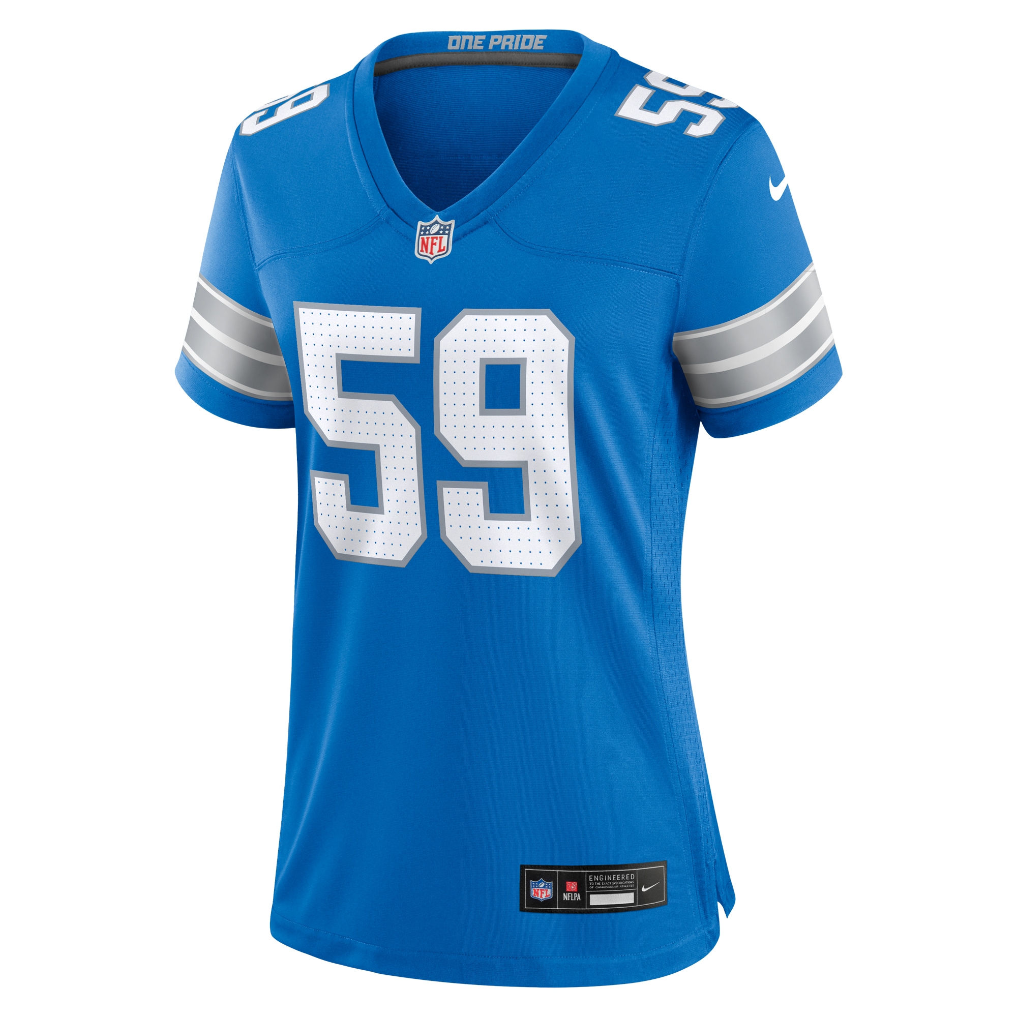 Detroit Lions Giovanni Manu Blue Team Game NFL Jersey Women's