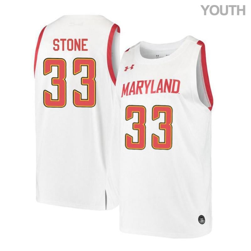 Under Armour 33 Diamond Ston White Retro Maryland Terrapins NCAA Jersey Youth