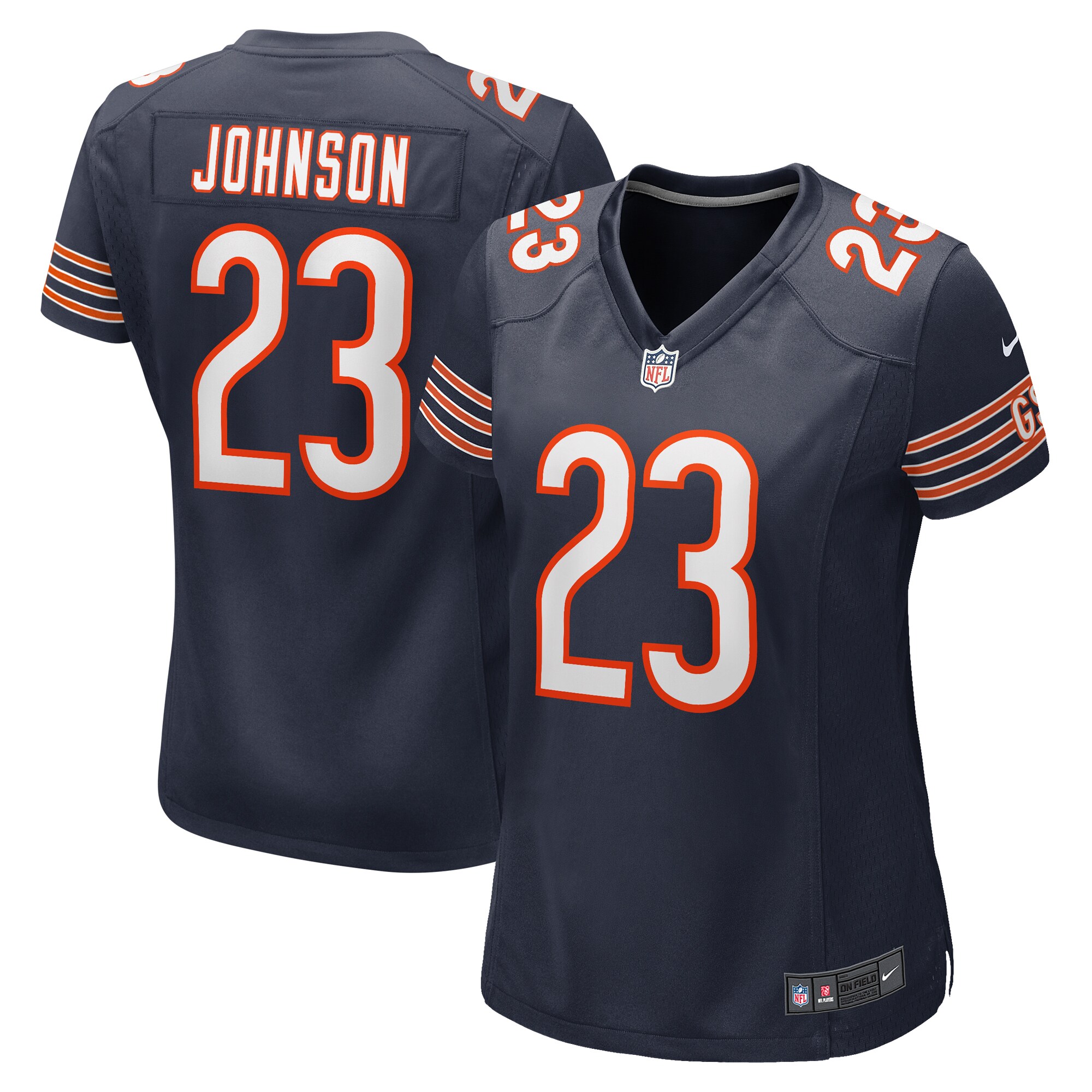 Chicago Bears Roschon Johnson Navy Team Game NFL Jersey Women's