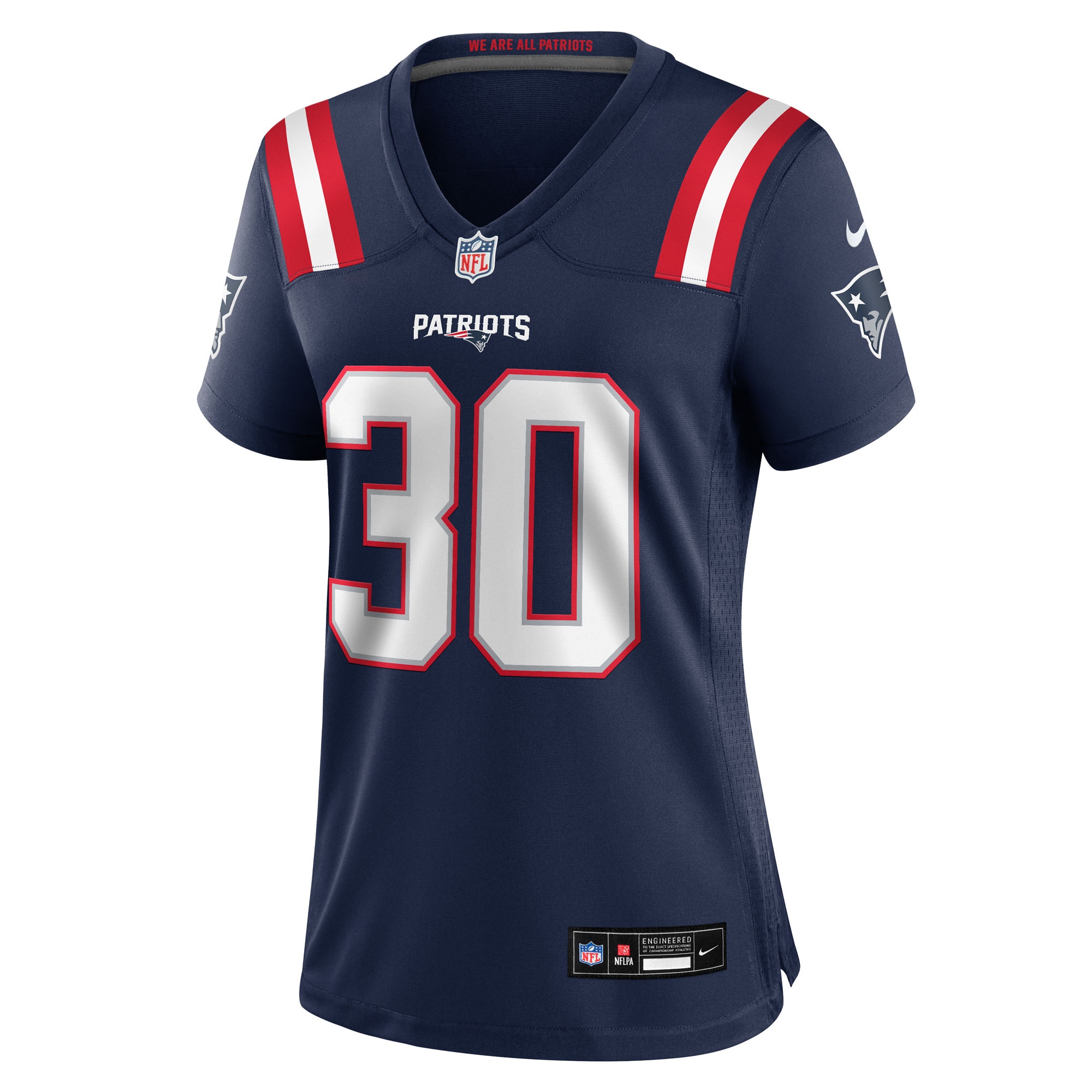 New England Patriots D.J. James Navy Team Game NFL Jersey Women's