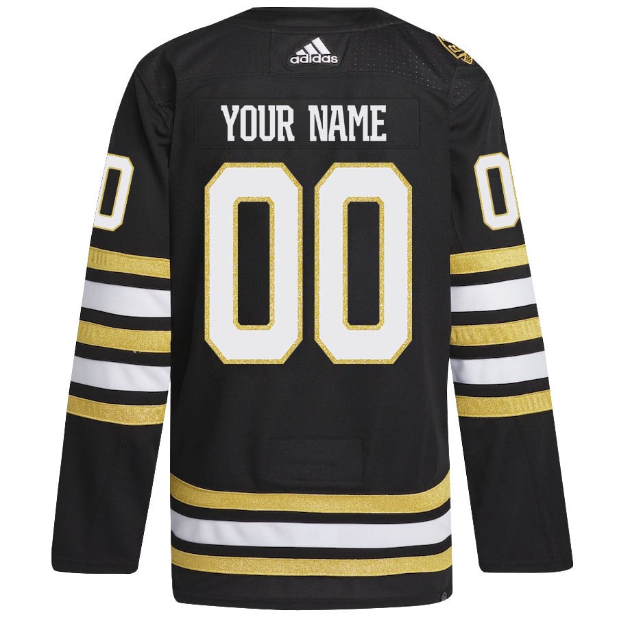 Boston Bruins 2024 Playoffs Patch Home Custom Black NHL Jersey Men's