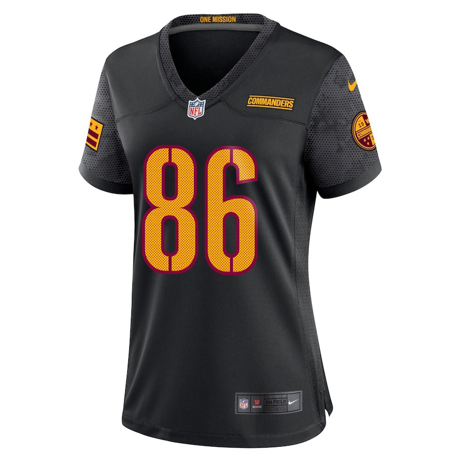 Zach Ertz 86 Washington Commanders Game Black NFL Jersey Women's
